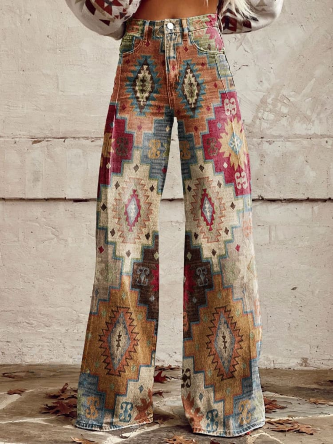 Selena | Bohemian Retro Wide-Leg Trousers