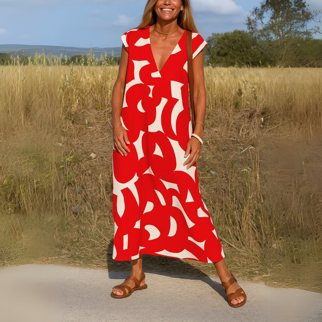 Sarah | Elegant Flowy V-Neck Dress