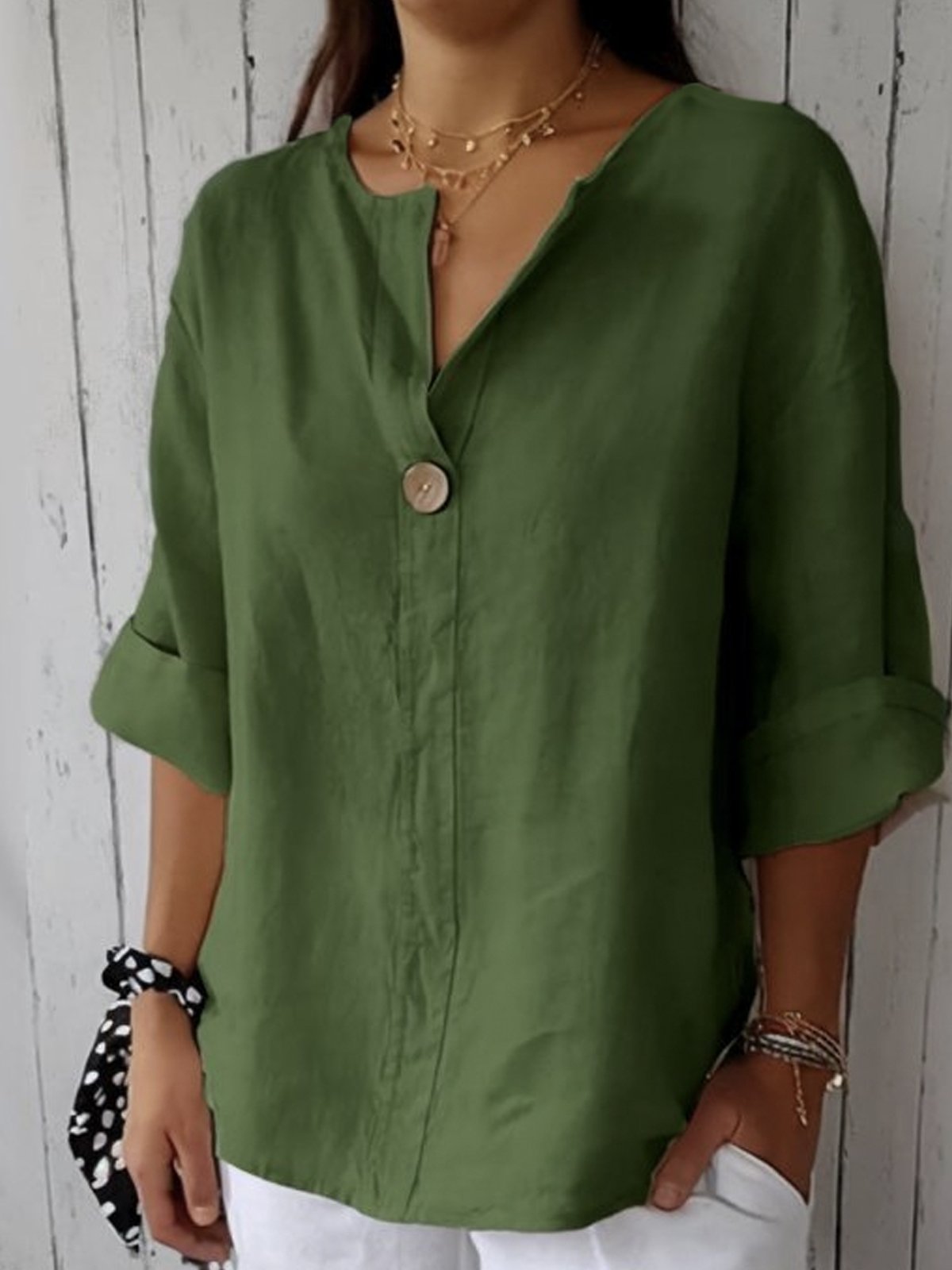 Roisin | Relaxed V-Neck Blouse