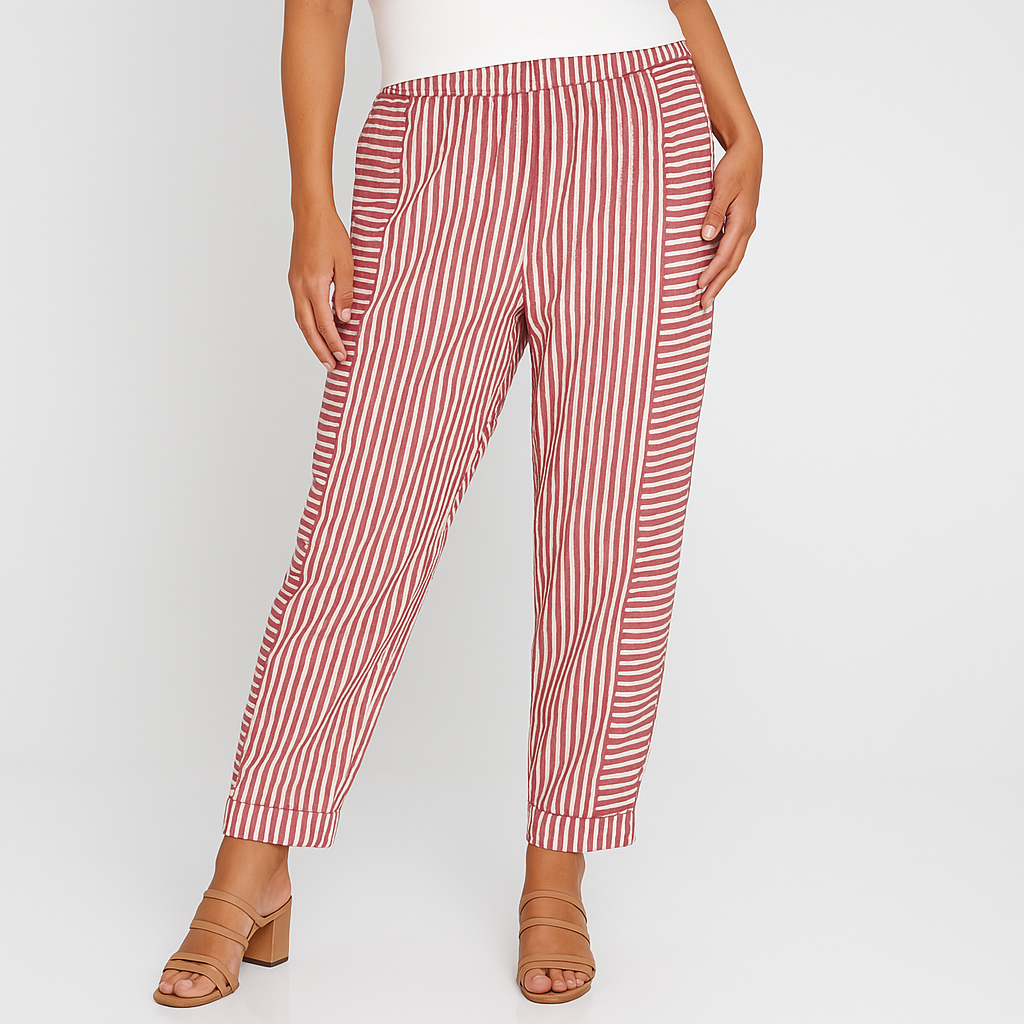 Kendra | Striped Cotton Trousers