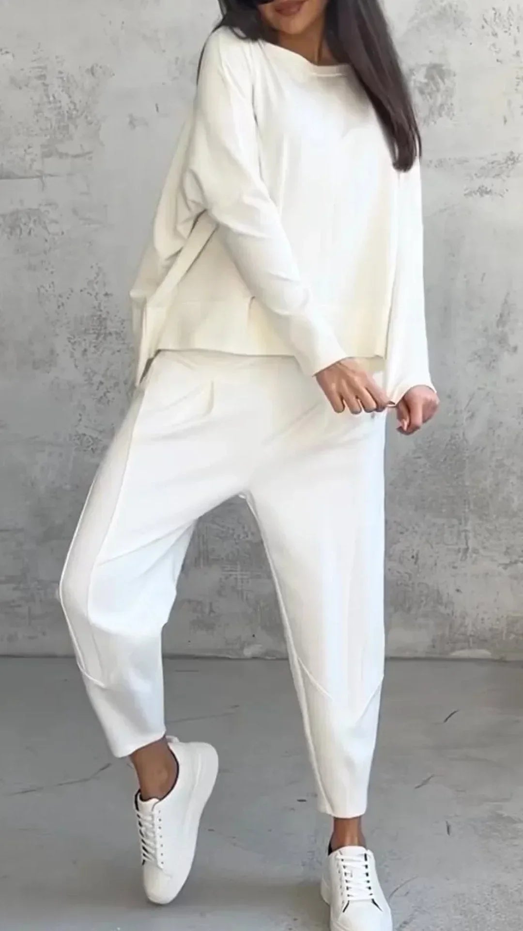 Nora | Casual Round Neck Long Sleeve Two-Piece Suit