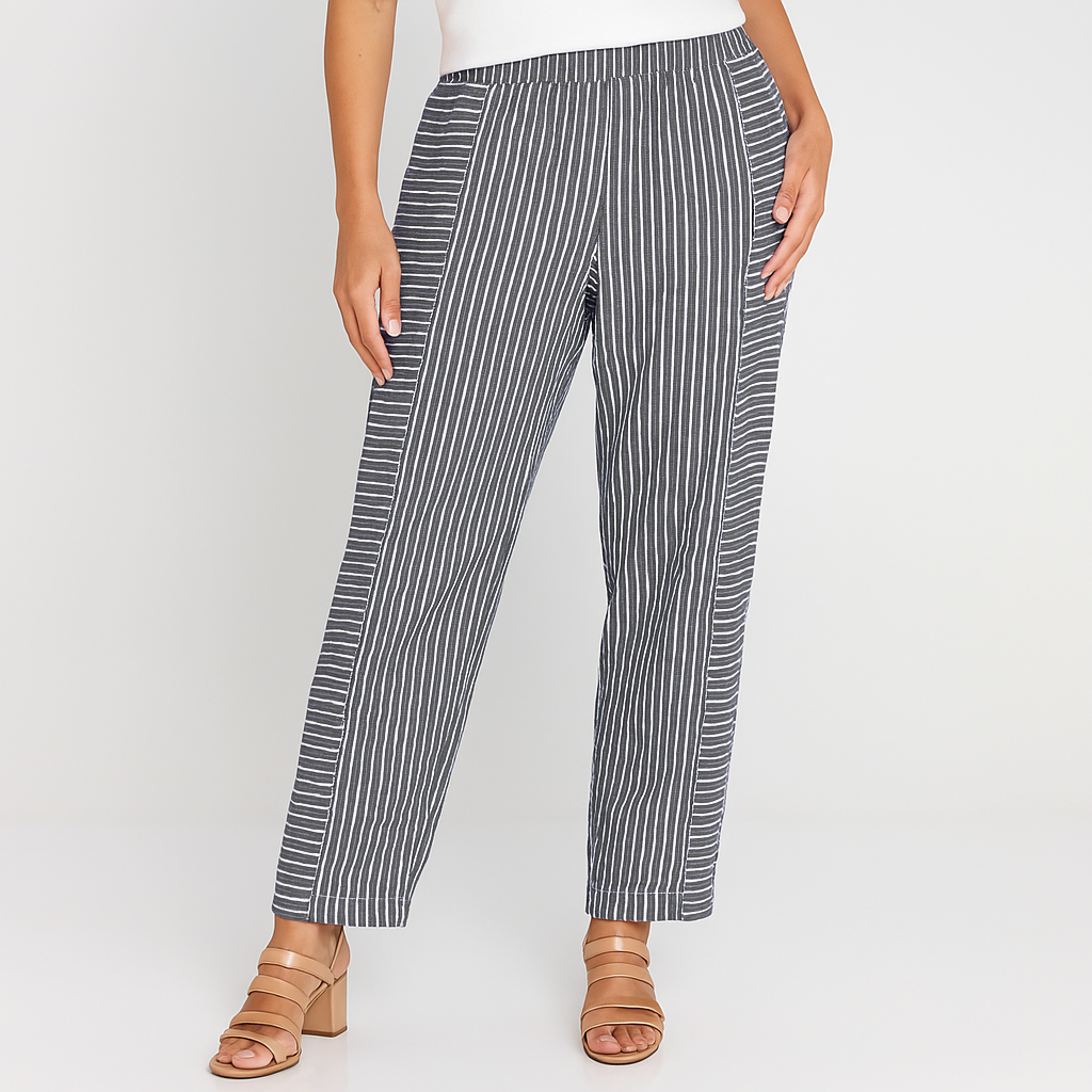 Kendra | Striped Cotton Trousers