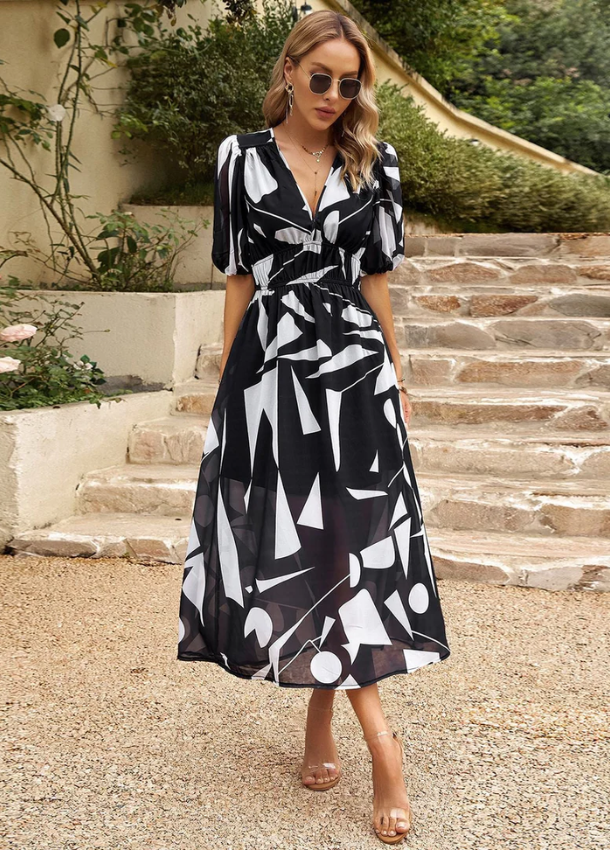 Estina | Elegant Bloom Midi Dress