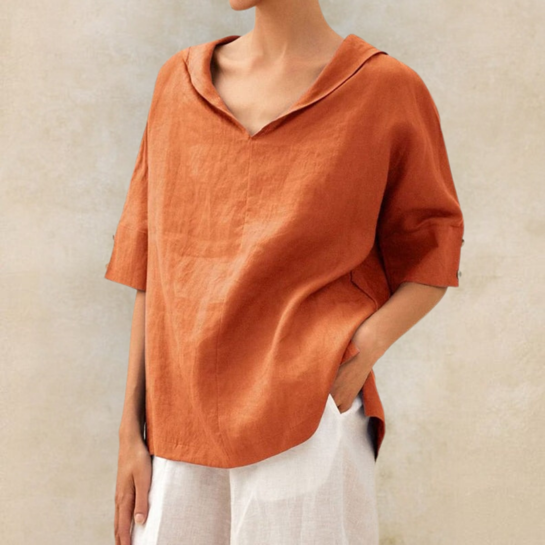 Noreen | V-Neck Casual Linen Shirt