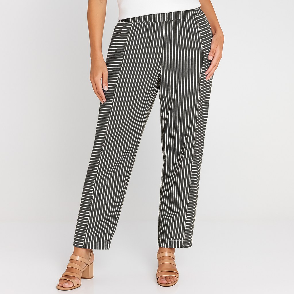 Kendra | Striped Cotton Trousers
