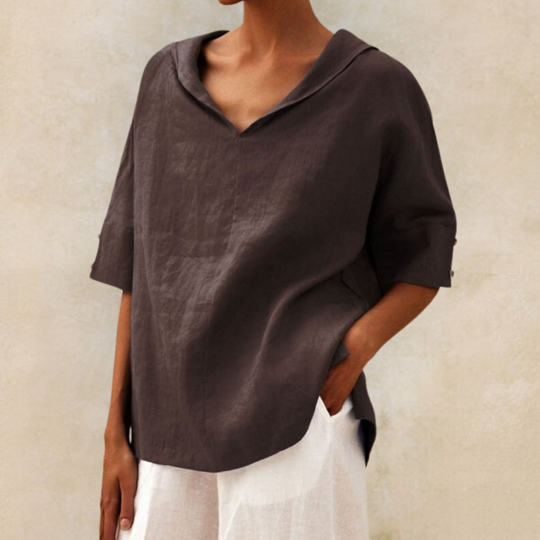 Noreen | V-Neck Casual Linen Shirt