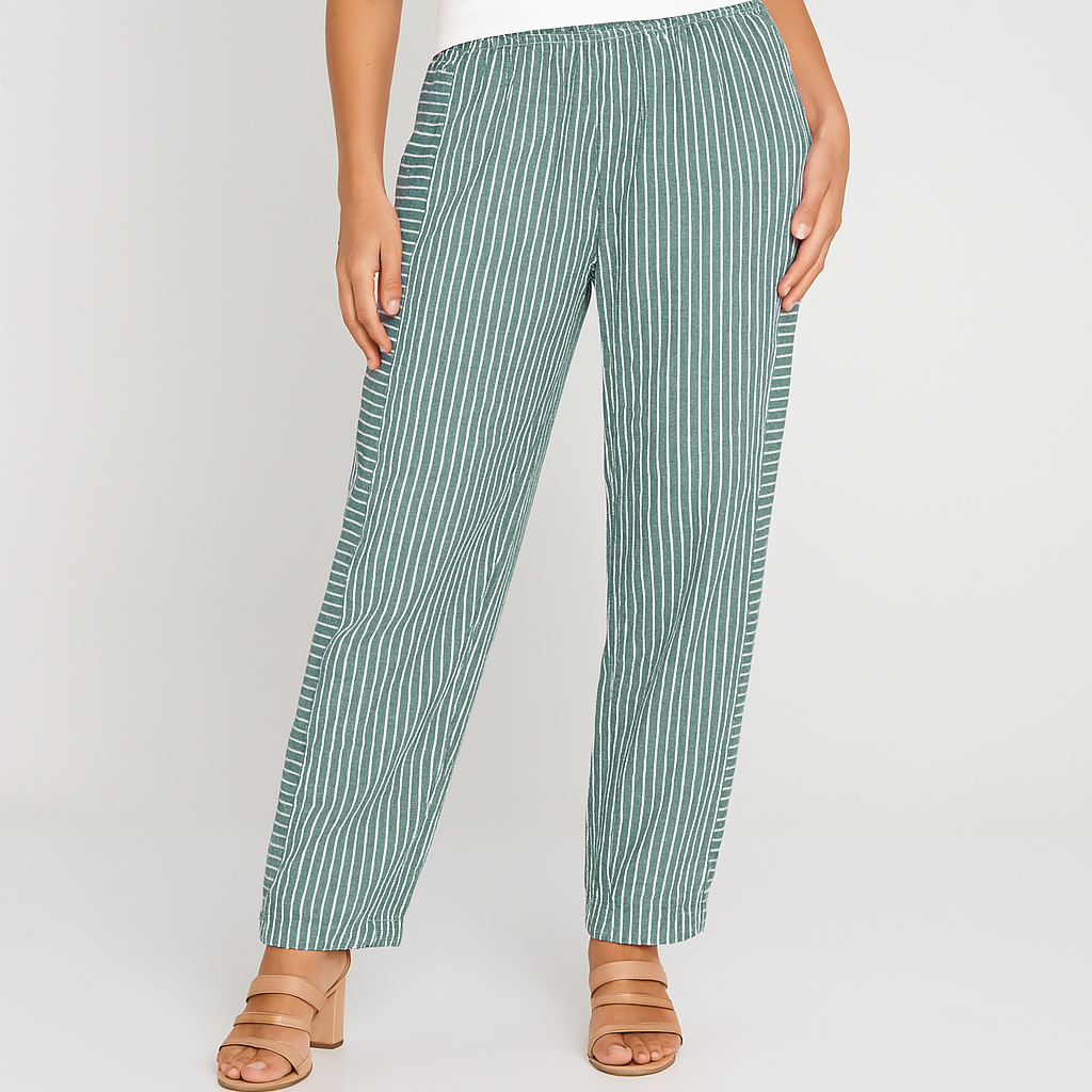 Kendra | Striped Cotton Trousers