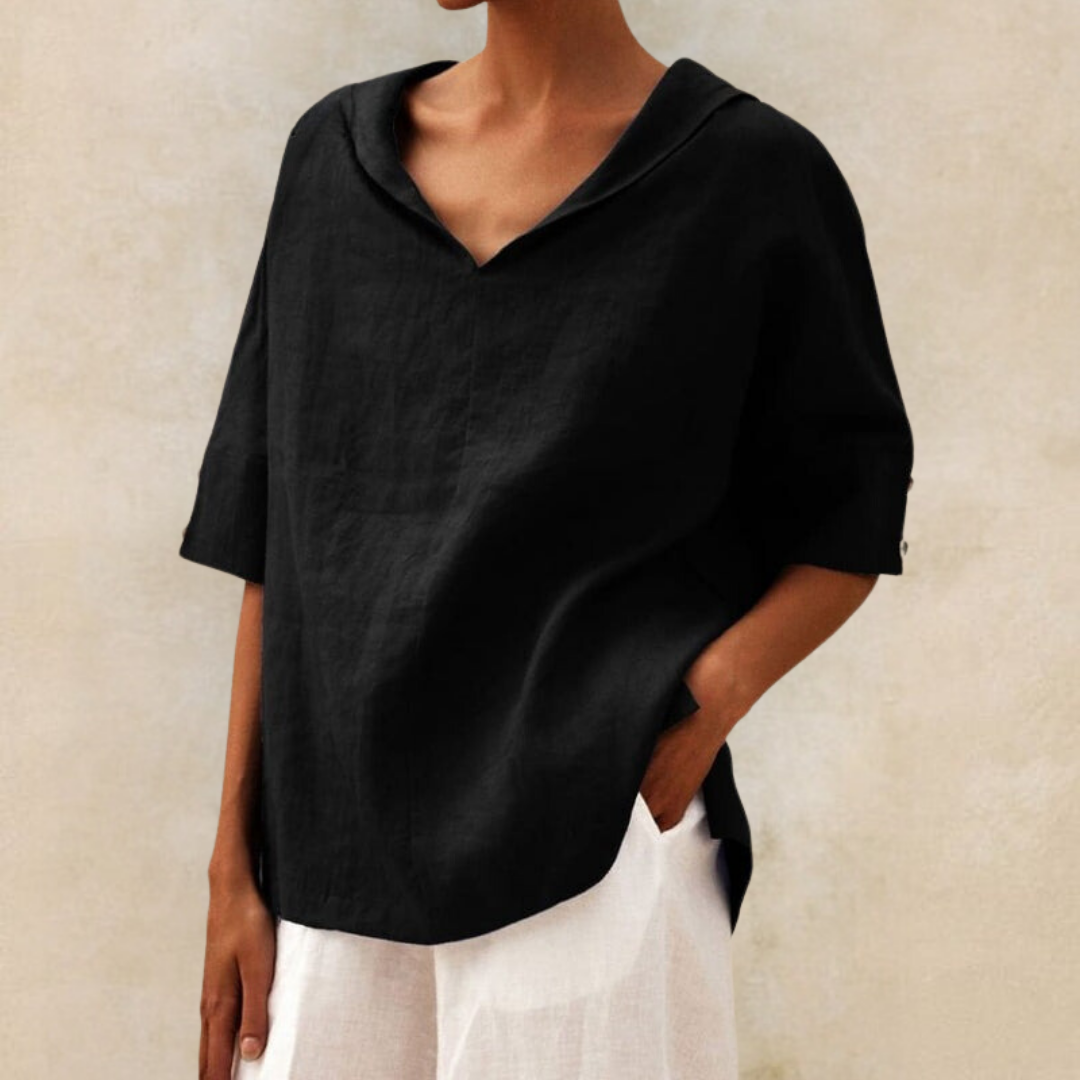 Noreen | V-Neck Casual Linen Shirt