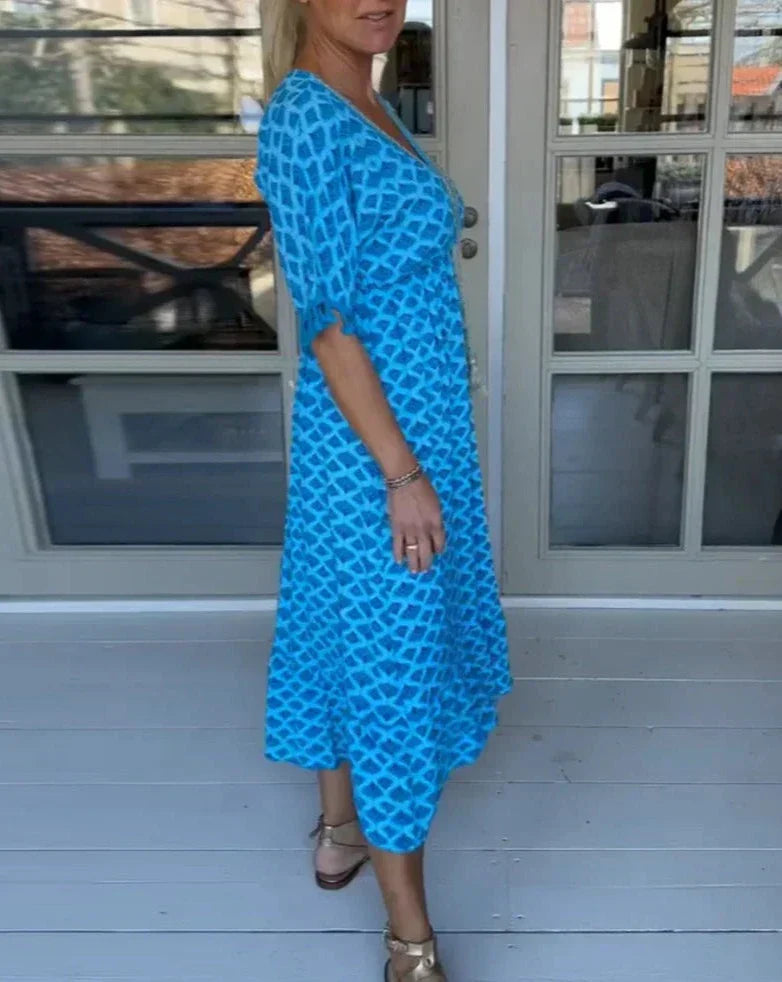 Niamh | Comfortable Loose Fit V-Neck Midi Dress