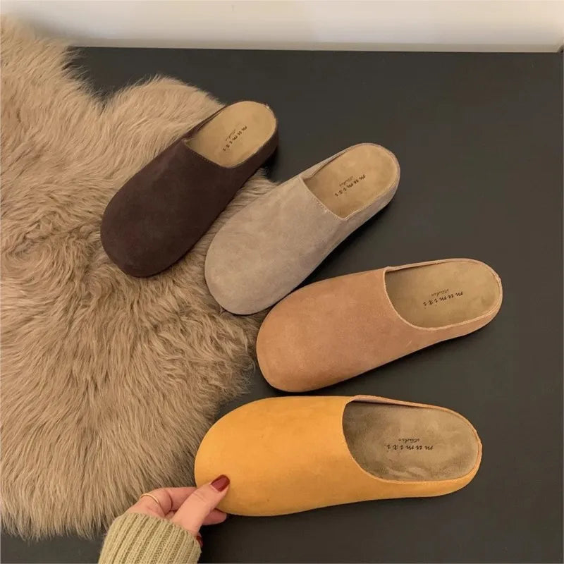 Crestar | Stylish Women's Flat Mules – Soft, Cozy & Retro Spring Slides