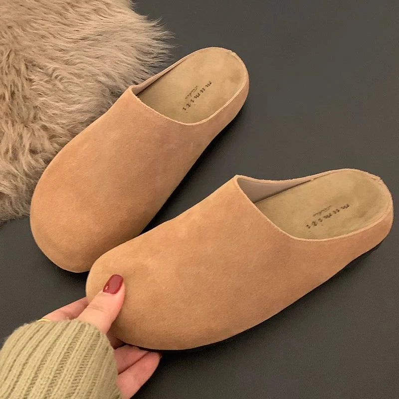 Crestar | Stylish Women's Flat Mules – Soft, Cozy & Retro Spring Slides