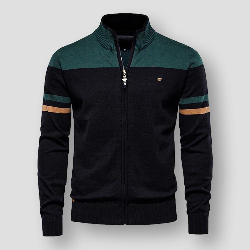 Eoin | Retro Striped Bomber Jacket