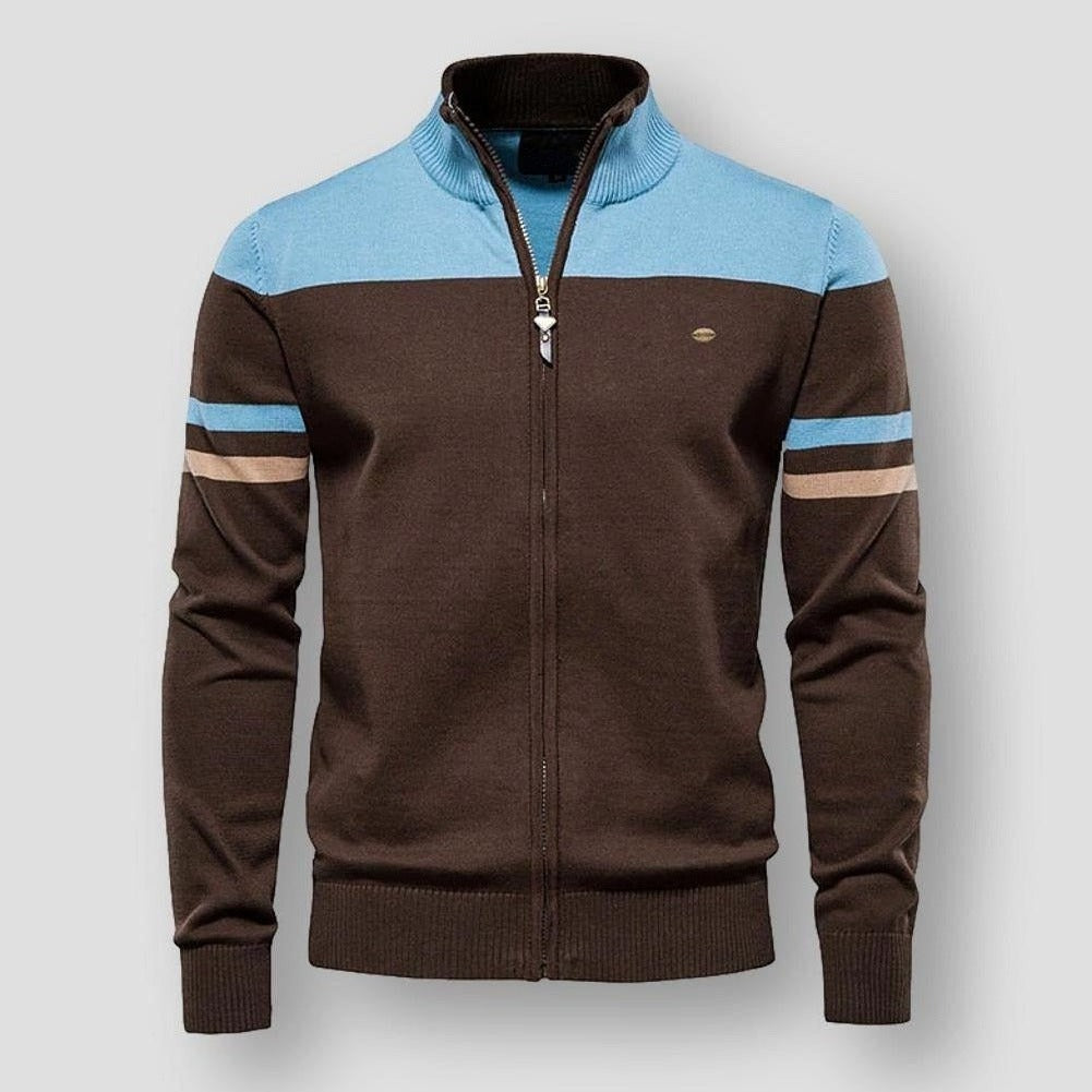 Eoin | Retro Striped Bomber Jacket