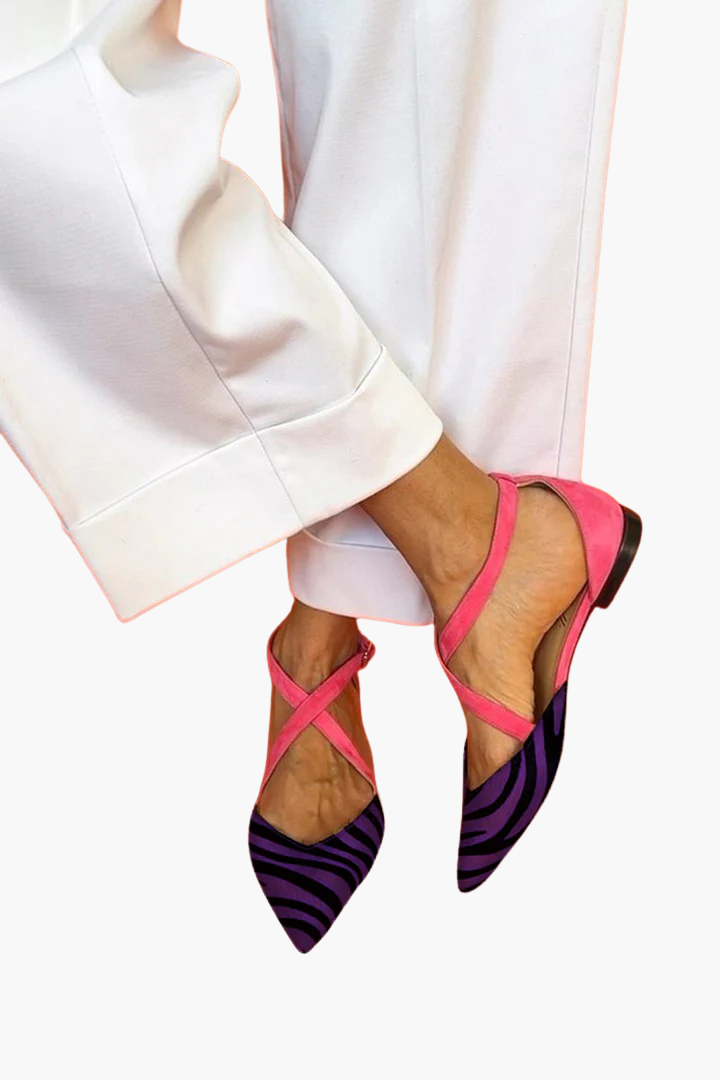 Zarella | Flat Zebra-Print Sandals