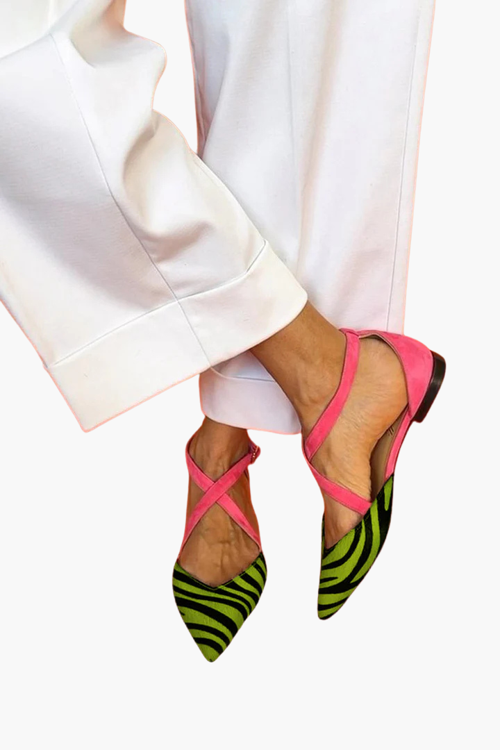 Zarella | Flat Zebra-Print Sandals