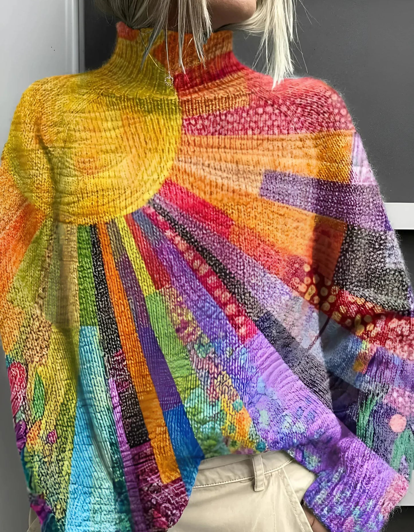 Farah | Vibrant & Colorful Turtleneck Sweater