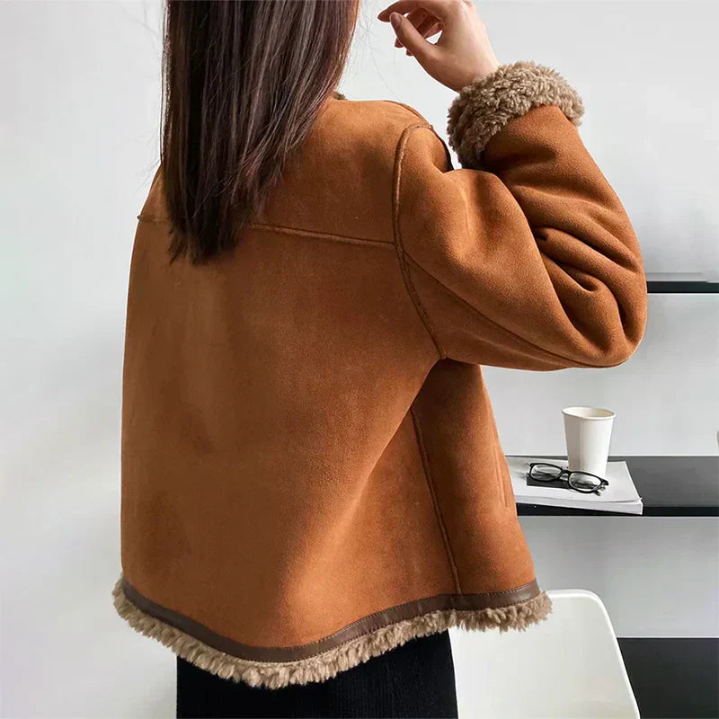 Juliana | Shearling Button Jacket