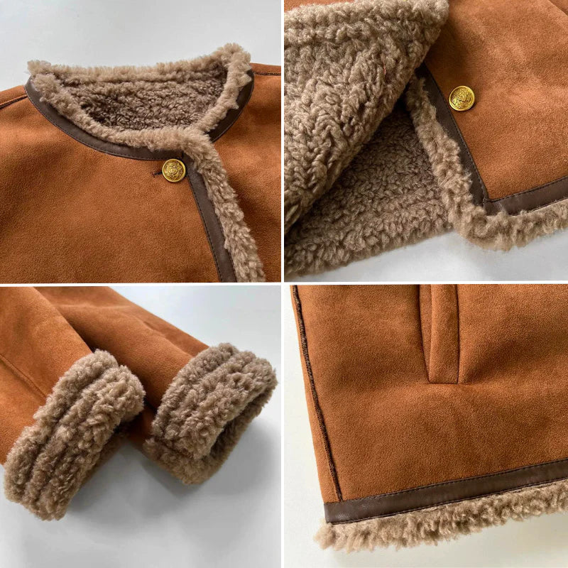 Juliana | Shearling Button Jacket