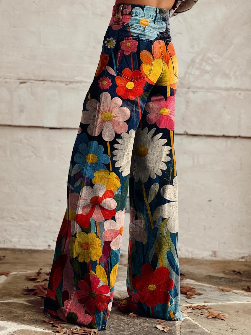 Anabelle | Floral Print Wide-Leg Trousers