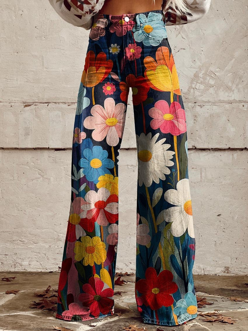 Anabelle | Floral Print Wide-Leg Trousers
