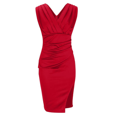 Fresia | Elegant Fitted Dress with V-Neckline