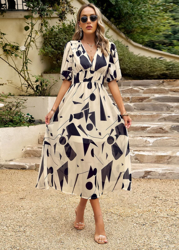 Estina | Elegant Bloom Midi Dress
