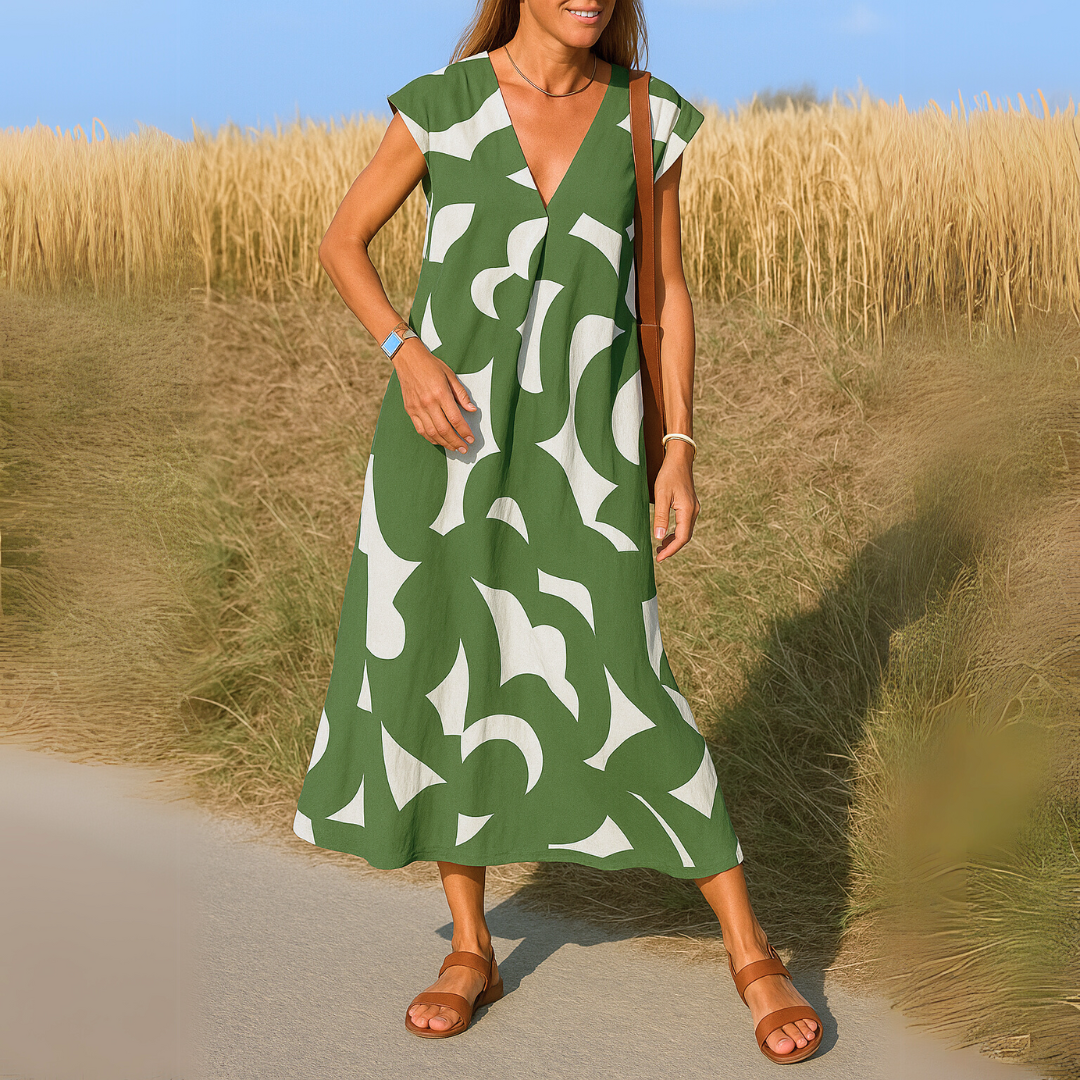 Sarah | Elegant Flowy V-Neck Dress