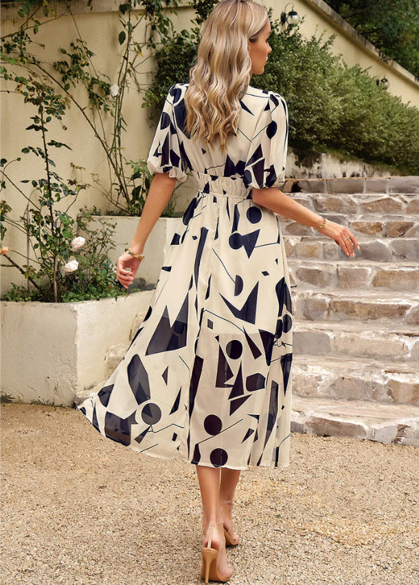 Estina | Elegant Bloom Midi Dress