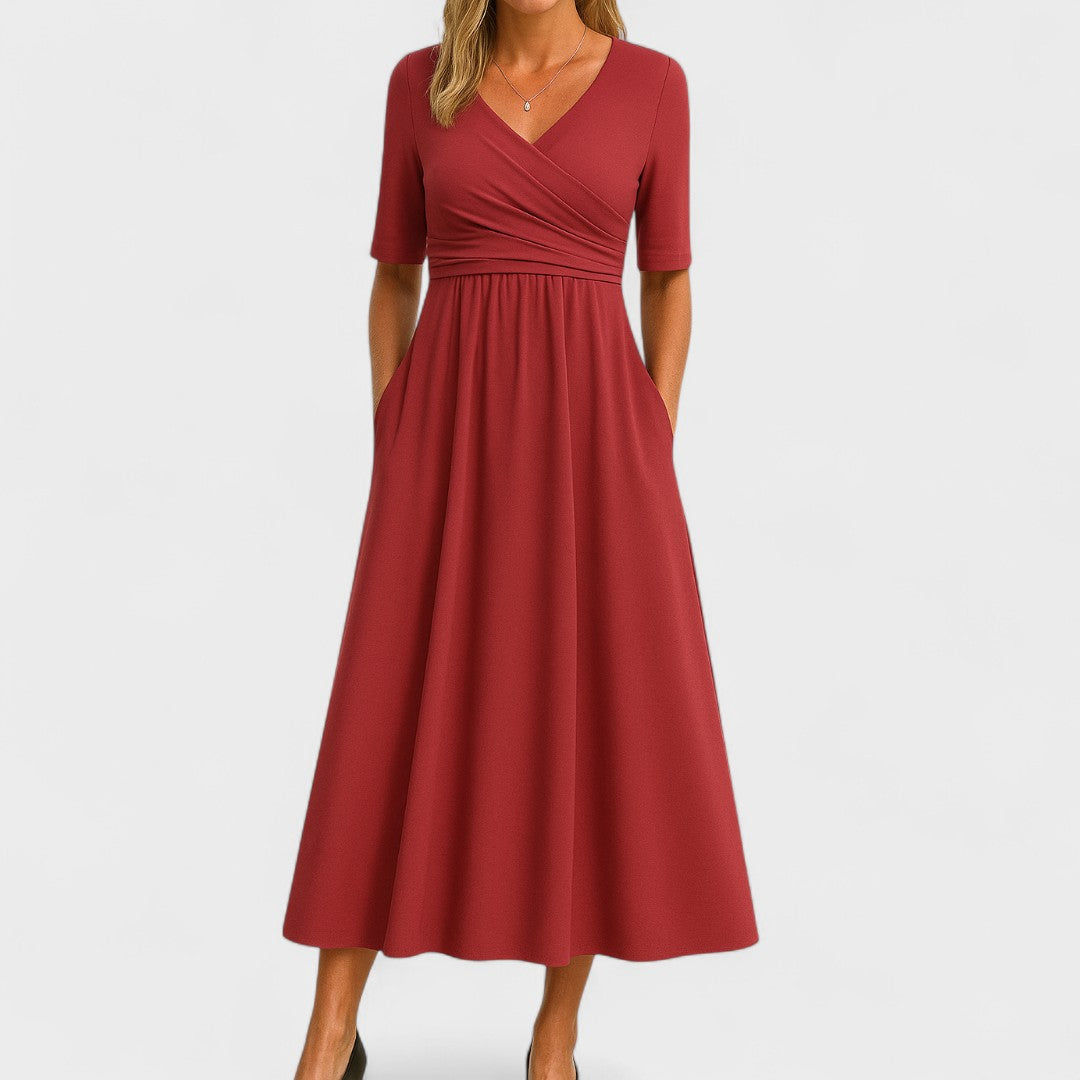 Emily – Elegant Midi Dress for Any Occasion