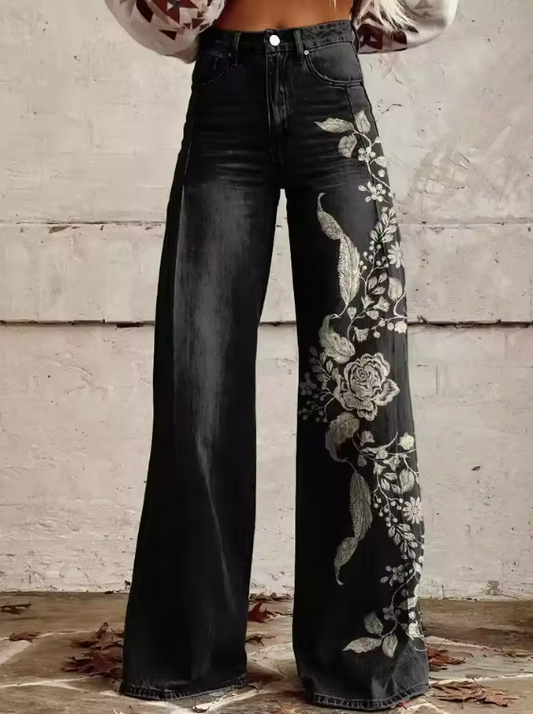 Taylor | Stylish Wide-Leg Pants with Embroidery