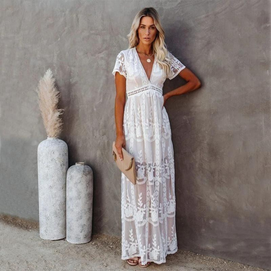 Elise | Summer Dress with Lace Detail