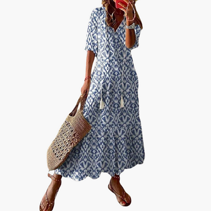 Mia | Boho Vintage V-Neck Summer Dress
