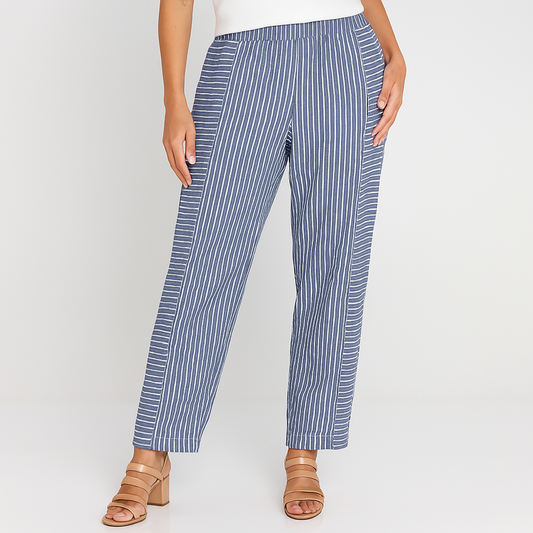 Kendra | Striped Cotton Trousers
