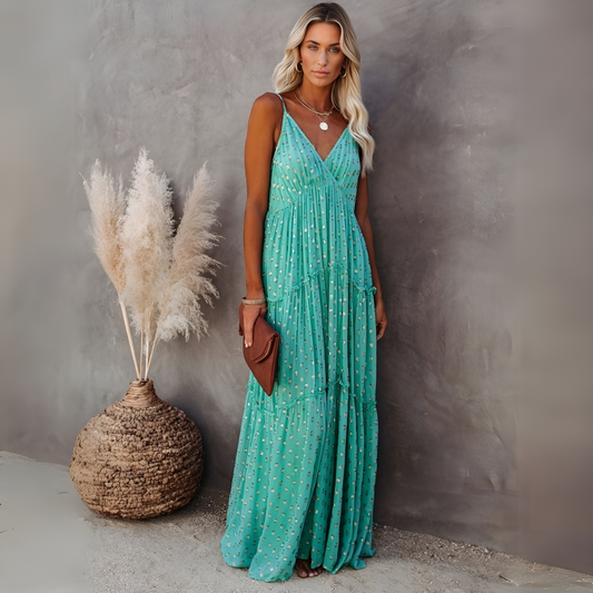 Jade | Green Boho Maxi Dress