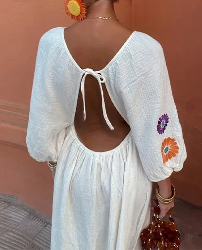 Maëlle™ | Elegant Embroidered Maxi Dress
