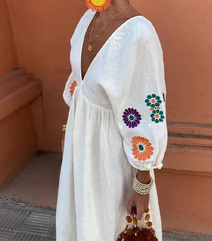Maëlle™ | Elegant Embroidered Maxi Dress