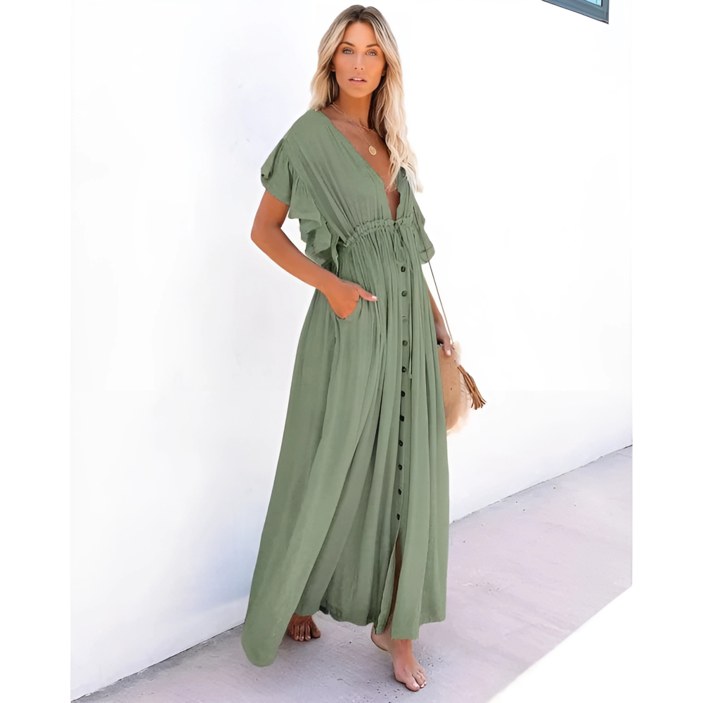 Daria | Green Maxi Summer Dress