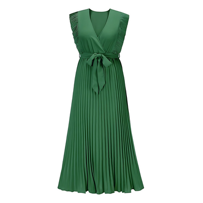 Liliana | Pleated Green Dress