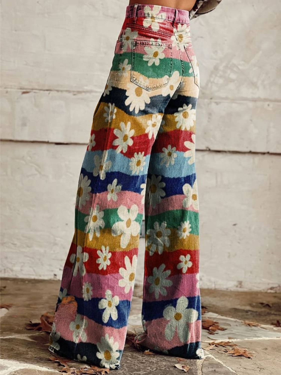 Diana | Retro Floral Wide-Leg Pants