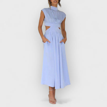 Lucy | Cut-Out Waist Pocketed Holiday Midi Dress