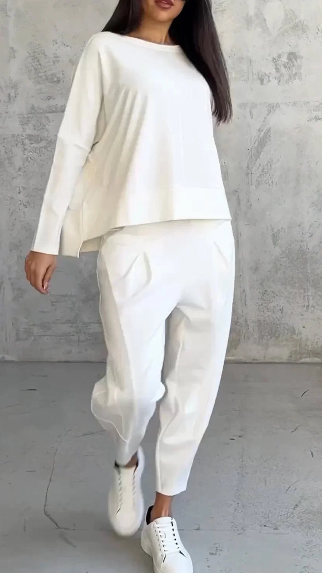 Nora | Casual Round Neck Long Sleeve Two-Piece Suit