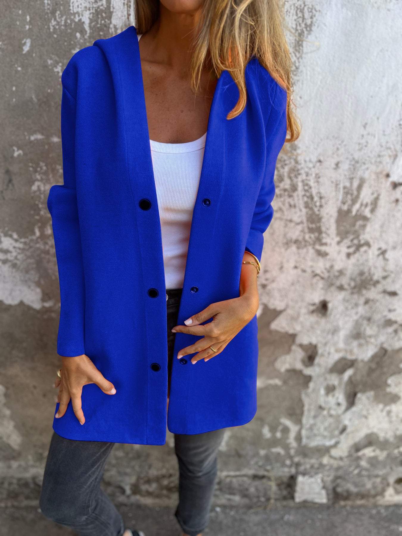 Elina | Casual Single-Breasted Blazer with Hood