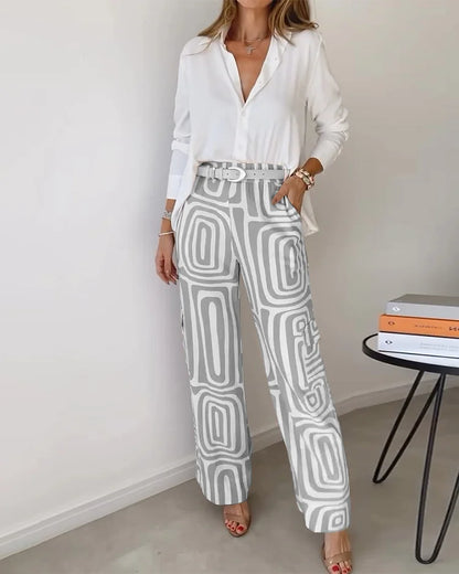 Kaia | Geometric Palazzo Set