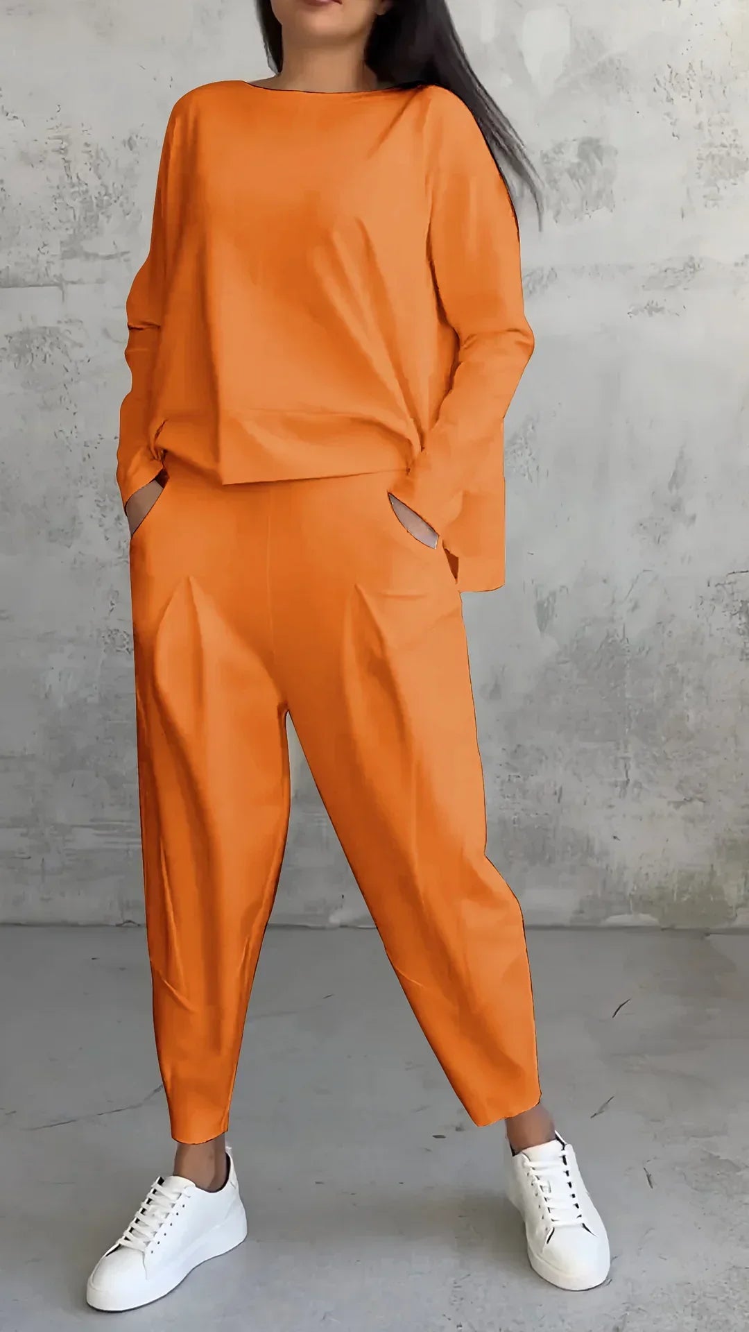 Nora | Casual Round Neck Long Sleeve Two-Piece Suit