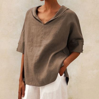 Noreen | V-Neck Casual Linen Shirt
