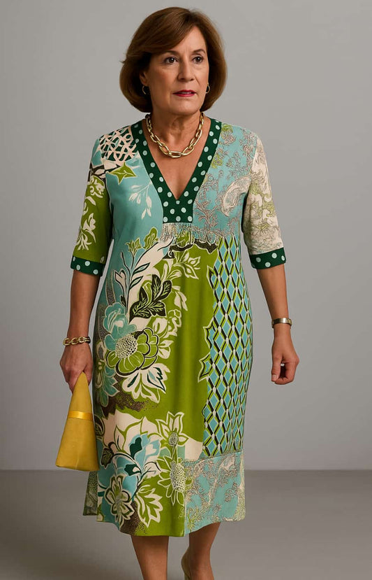 Paloma | Colorful maxi dress with elegant contrasts