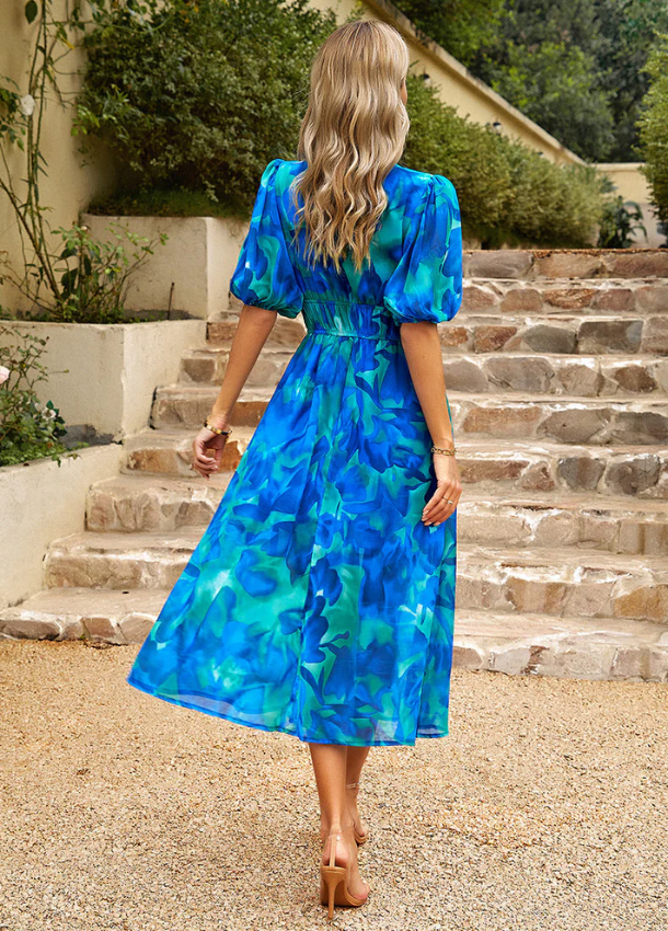 Estina | Elegant Bloom Midi Dress