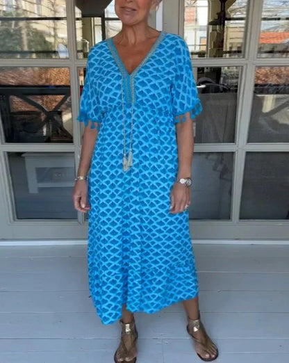 Niamh | Comfortable Loose Fit V-Neck Midi Dress