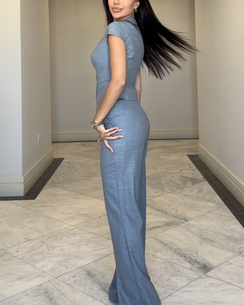 Roxanne | V-Neck Top and Pants Set