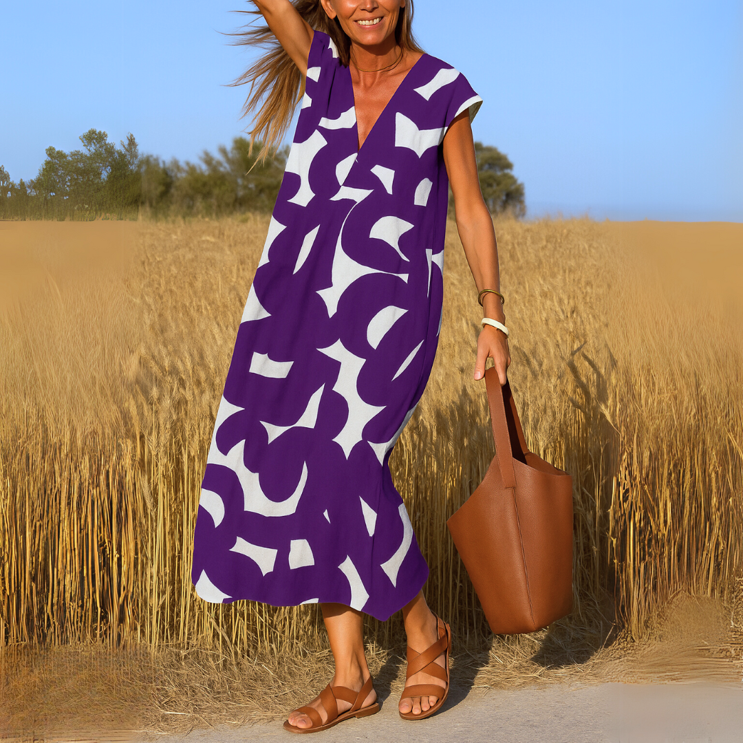 Sarah | Elegant Flowy V-Neck Dress